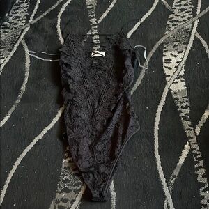 Elegant Black Lace Bodysuit